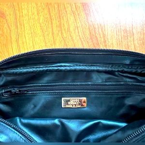 Gianni Versace black leather bag 9x6 inches in size